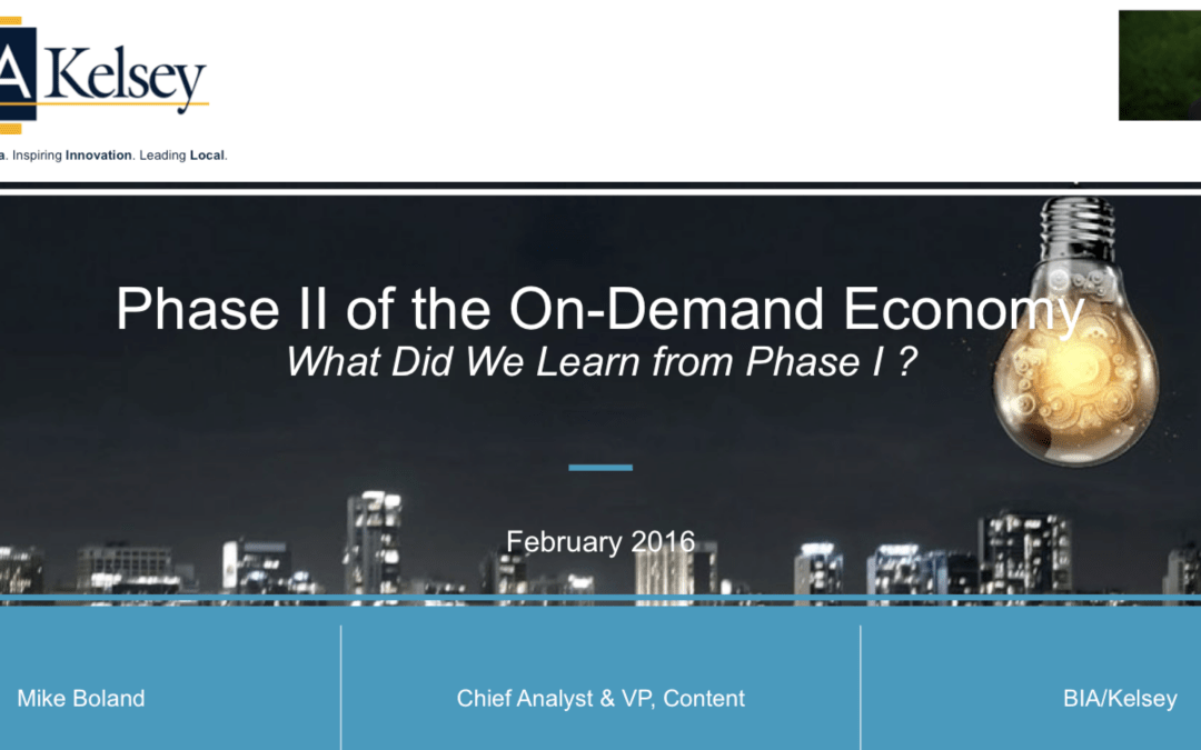 Analyst Workshop: What Will the Next Era of On Demand Look Like?